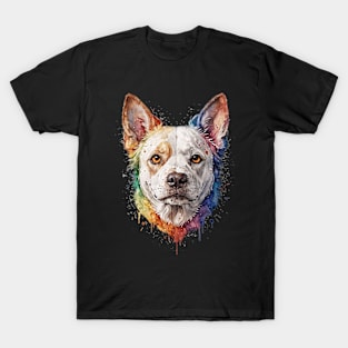 Colorful water paint style dog T-Shirt